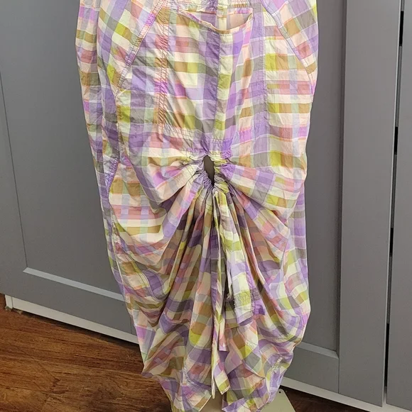 Daily Practice Plaid Halter Midi Dress in Lavender and Yellow - Picture 9 of 14